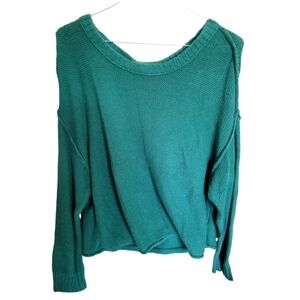 American Eagle Outfitters Emerald Green 100% Cotton Sweater Size XL